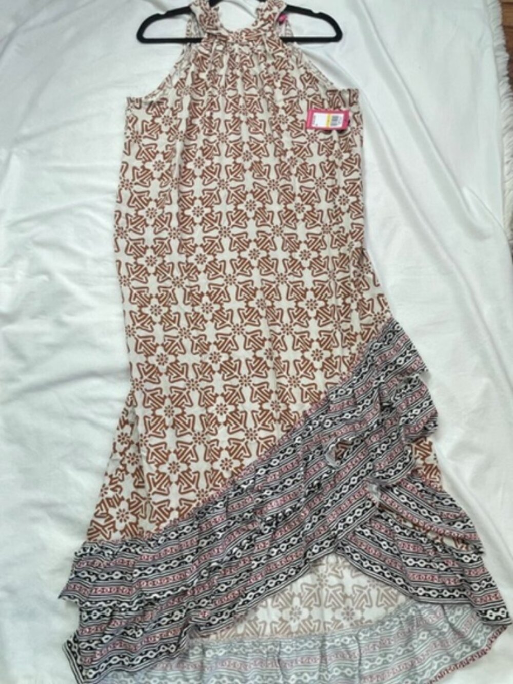 Vince Camuto Women's Asymmetrical High-Low Halter-Neck Maxi Dress, Brown, Size M - Picture 4 of 9